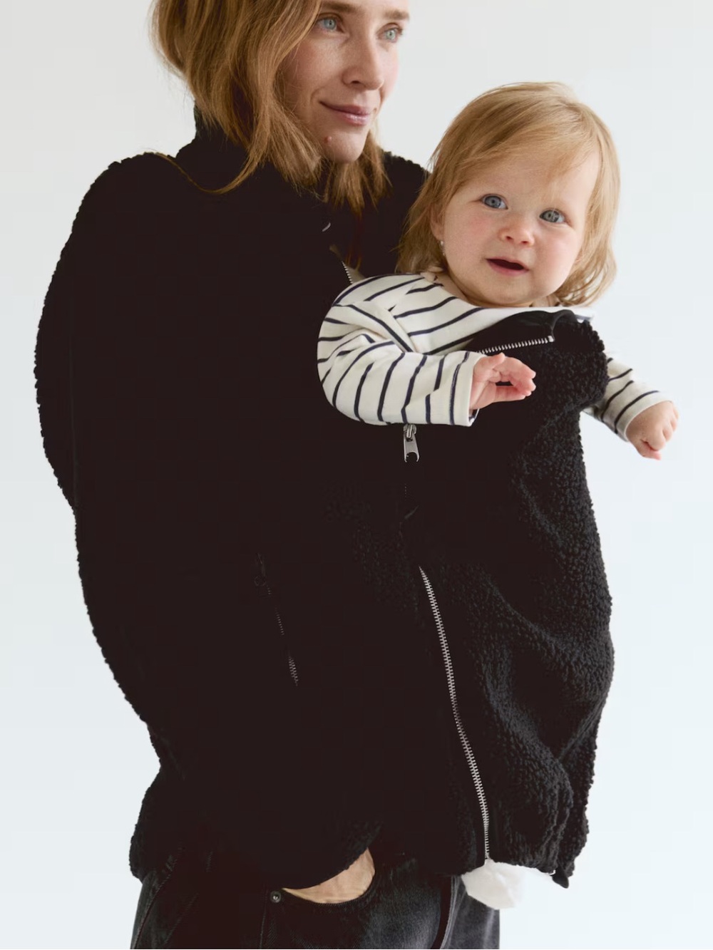 H&M MAMA BEFORE & AFTER BABYWEARING FLEECE JACKET